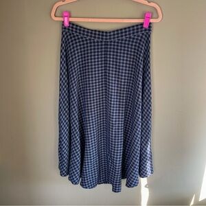 2000s Blue Plaid Midi Skirt